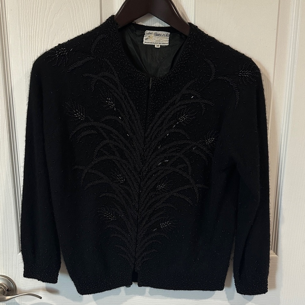Vintage Harilela’s creations hand beaded sweater size 36